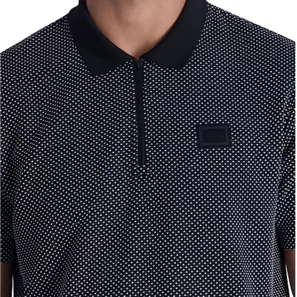 Karl Lagerfeld Paris - NWT Men's Black and White Dot Polo - Men’s L - Picture 2 of 9